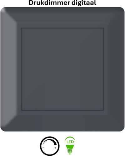 Freelux Drukknop | led-lichtschakelaar | 230VAC/10A | Antraciet mat gelakt