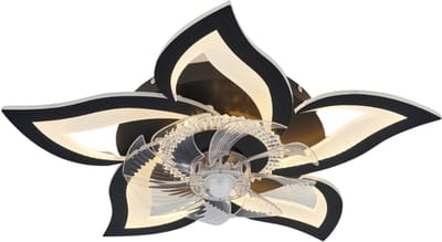 Livano Plafondventilator - Met Verlichting - Plafond Ventilator - Met Lamp - Plafonniere Met Ventilator - Met Licht - Zwart