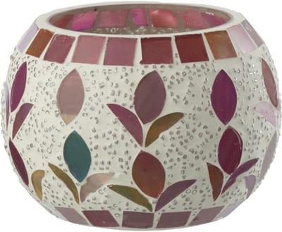J-Line kaarshouder - glas - wit/fuchsia - small - 2 stuks
