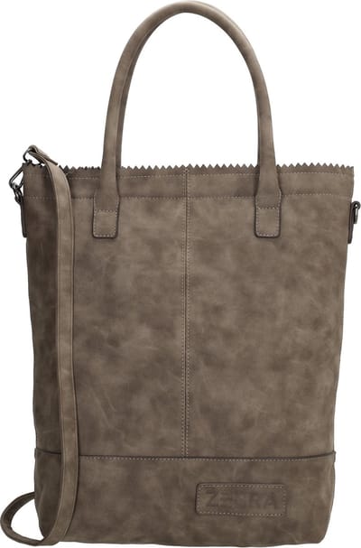 Zebra Trends Kartel Met Rits Dames Shopper - Ruime Shopper voor Werk of School - Tote Bag - Dames Tas - Donkerbruin