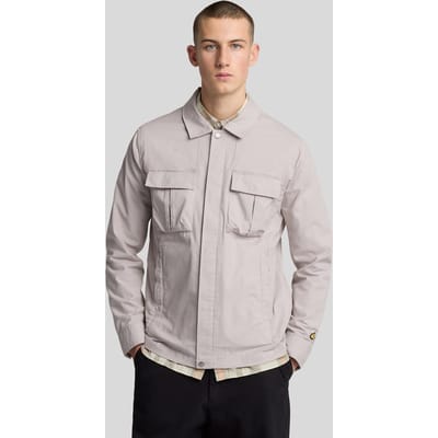 Lyle & Scott Ripstop Overshirt Pale Grey Maat: M | Casual Overhemden Outlet | Heren | Grijs