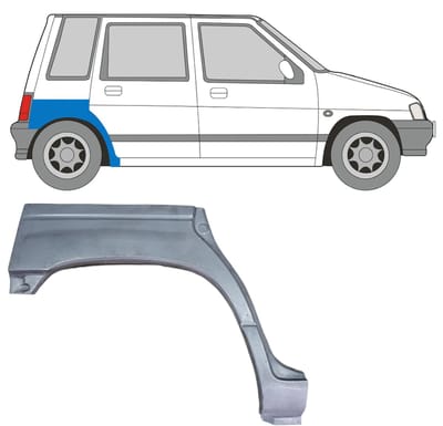 Reparatiepaneel achterspatbord voor Daewoo Tico 1991-2000 / Rechts