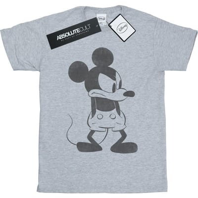 Disney Heren Mickey Mouse Boos T-Shirt (Sportgrijs)
