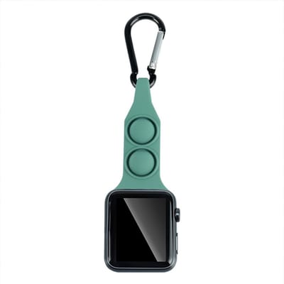 Siliconen Bandje Met Karabijnhaak Geschikt Voor Apple Watch Series 3/4/5/6/SE/7 38/40 mm - Donker Groen - iWatch Zusterhorloge band Voor Verpleegkundigen/Dokters/Ziekenhuis/Thuiszorg Personeel - Horloge Strap met Karabijnhaak