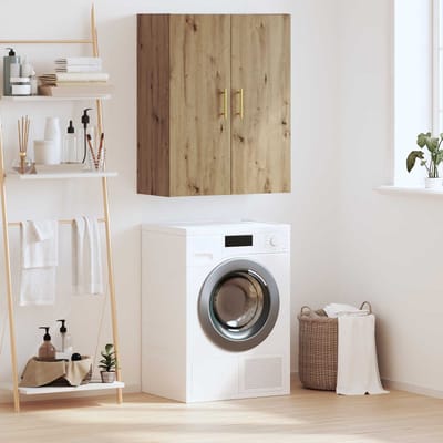 vidaXL - Wandkast - Artisan - Eiken - 69,5 - x - 34 - x - 90 - cm - Bewerkt - hout