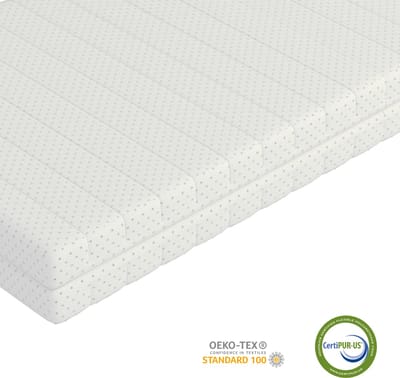 Koudschuim Matras 90x200 cm - 13.5 cm dik - HR50 koudschuim - eenpersoons - afritsbaar en wasbaar - hypoallergeen - CertiPUR® en Okoetex gecertificeerd - medium hardheid - Hotel kwaliteit