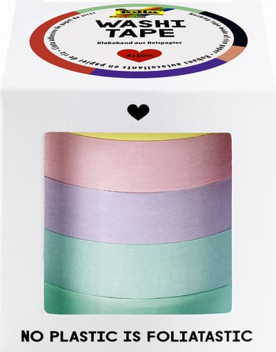 folia deco plakband Washi-Tape UNI PASTEL, set van 5