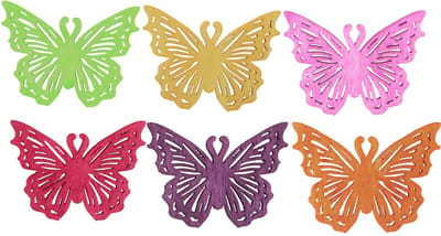 Strooidecoratie vlinder houten tafeldecoratie lente 4×3cm 72 st, 72 St