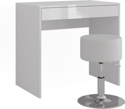 Vicco Sherry Kaptafel – 81.4 cm met kruk Wit/wit hoogglans