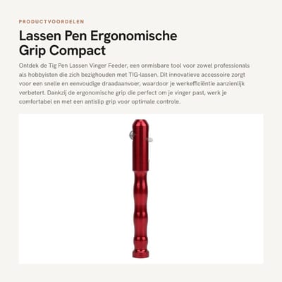 Dailygoods- TIG Pen - Ergonomische Grip - Draadaanvoer Pen - Lichtgewicht - Antislip - Geschikt voor Lasdraad 1,0-3,2 mm - Compact Ontwerp - Laspen