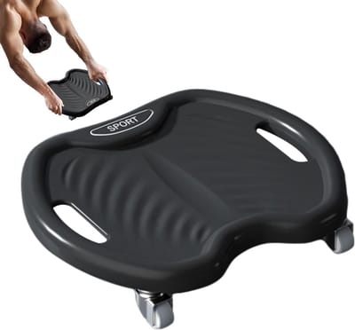 Buikwiel Trainingswiel - Core Trainer - Buikspieren Trainen - Vier Wielen Stabiliteit - 0.4 x 0.2 x 9.6 cm - Zwart