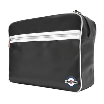 Lambretta Unisex Retro Tas voor Volwassenen (Zwart/Wit)