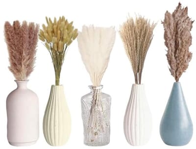 Gedroogde bloemen set voor tafeldecoratie - 110 stuks pampasgras en haasstaartgras voor bohemian bruiloften