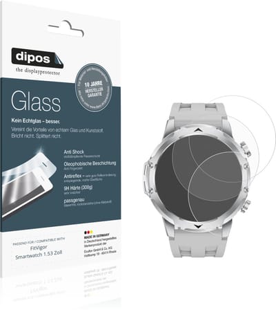dipos – 2x Matte Pantserfolie geschikt voor FitVigor Smartwatch 1.53 Zoll | 9H Screenprotector