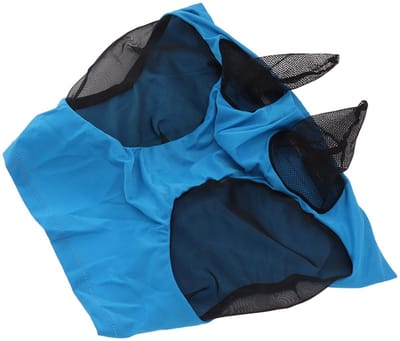 Dailygoody - Zerodis Vliegendek voor Paarden - Comfortabel en Ademend met Oorbescherming - Mosquito Preventie (Blauw)