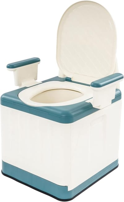 Draagbaar Toilet met Deksel en Handvatten - Nachtcommode voor Zorg en Reizen - 150kg