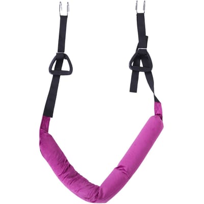 Écarteur de traction dorsale suspendu Conception confortable à double crochet Sangle réglable pour étirement de la taille, du dos et des jambes black