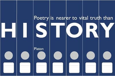 Ordneretiketten History Quote – Zelfklevend – 7 Stuks – Voor Ordners 7,5-8 cm