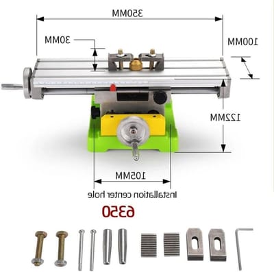 Werktafel - Boorklem Tafel - Precisiebewerking - Verstelbare T-groeven - 350x100mm - Metaal