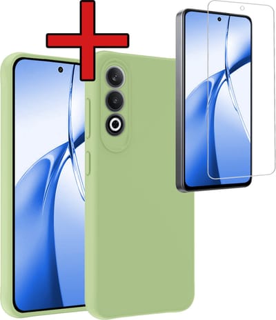 Hoesje - Met Screenprotector - Geschikt voor OnePlus Nord CE4 - Sterk & Shockproof - Telefoon Hoes - Back Cover - Siliconen Case - Telefoonhoes - Groen