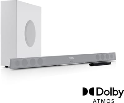 Teufel CINEBAR 11 voor Dolby Atmos 2.1-Set - Soundbar met draadloze subwoofer - Bluetooth met aptX - Virtuele surround sound - wit