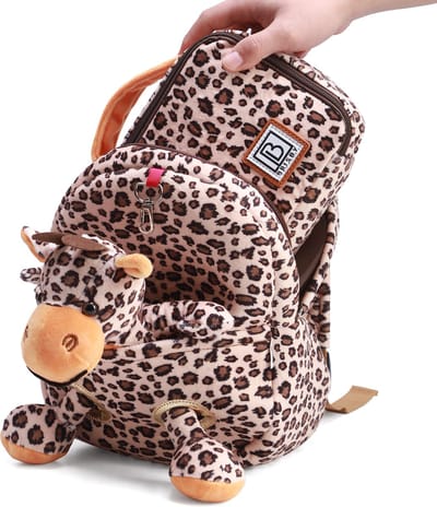 Brisby Peuter - Kleuter - Rugzak - Schooltas - Boekentas - Giraffe - inclusief lunchtas en knuffel