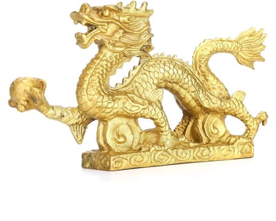 Dailygoods- Draak Ornament - Messing Decoratie - Geluk Draak Sculptuur - Decoratie Woonkamer - Kunstverzamelaars - Prachtig Design