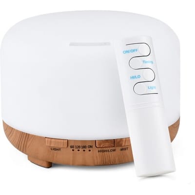 Essentiële olie diffuser, 500ml capaciteit, tijdfunctie, laag geluidsniveau, milieuvriendelijk