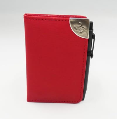Famanu – 2026 Week to View A7 Mini Pocket Dagboek Zacht Leer Voelt 11 x 7cm Size Journal met Pen, Rood