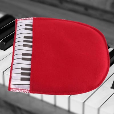 Reinigingshandschoen - Microvezel handschoen - Instrumenten poetsen - Toetsenbord patroon - 18.5 x 15 cm - Rood