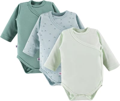 Eevi - Rompertjes - Basic Groen - Set van 3 - Maat 56 - 0 t/m 2 maanden