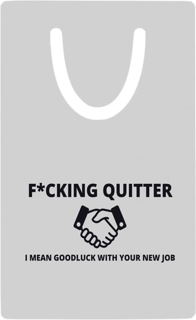 Hacebo® - fucking quitter metalen boekenlegger - Collega - cadeau collega - cadeau - verjaardag collega Bladwijzer boekenleggers - 7.6 cm x 5cm