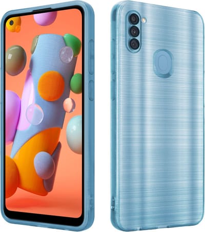 Cadorabo Hoesje geschikt voor Samsung Galaxy A11 / M11 in Brushed Turqoise - Beschermhoes Case Cover van flexibel TPU silicone in Brushed design
