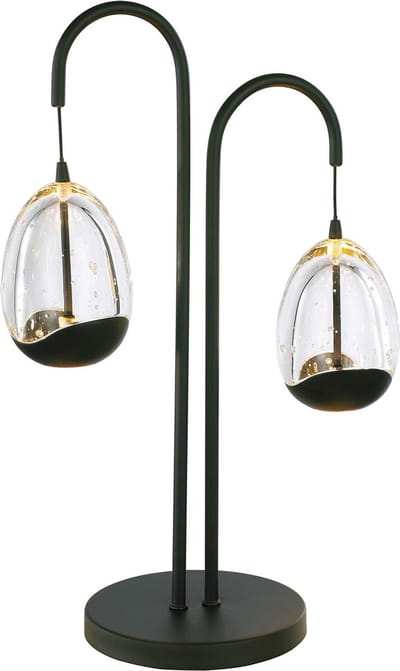 Highlight - Tafellamp Clear Egg 2 lichts H 48 cm helder-zwart