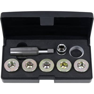 KS Tools 150.4945 Olieaftapschroef-schroefdraadreparatieset, 12-delig M22 x 1,5