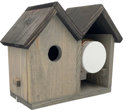 GARDEN SPIRIT Vogelvilla Nestkast - Vogelvoederhuisje met Pindakaaspothouder - FSC Hout - 19 x 20 x 13 cm