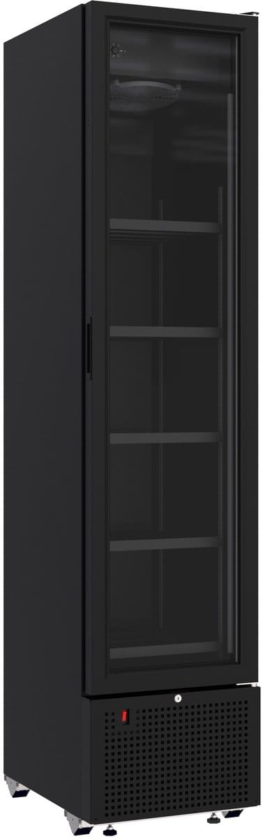 Combisteel Drankenkoeling - Smal Model - 348L - Zwart - +4°C/+10°C - Statisch + Ventilator - Wielen - 450x656x2024mm - Horeca Koelkast