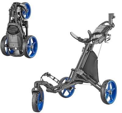 Lichtgewicht 3-wiel Golftrolley met 360° Draaibaar Voorwiel en Inklapmechanisme
