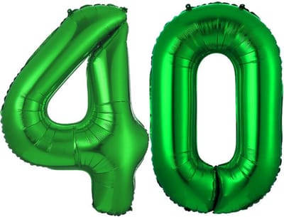 Ballon Cijfer 40 Jaar Groen Helium Ballonnen Verjaardag Versiering Cijfer Ballon Feest Versiering Met Rietje - 86Cm