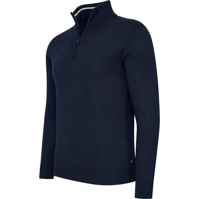 Cappuccino Italia - Heren Trui Pullover Bergamo Zip - Blauw - Maat S
