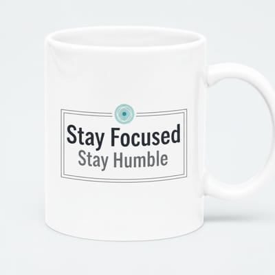 Stay Focused Stay Humble Motivatie Mok 330ml – Witte Inspirerende Koffiemok voor Werk en Thuis