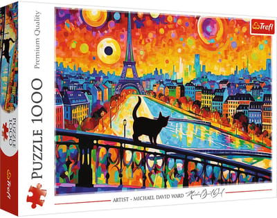 Trefl legpuzzel Cat in Paris - 1000 stukjes - kleurrijk Parijs puzzelplezier.