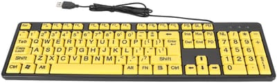 Dailygoods - Grootlettertoetsenbord - USB-bekabeld Toetsenbord - Ergonomisch Ontwerp - 104 Toetsen - Comfortabele Typervaring - Geschikt voor Studente...