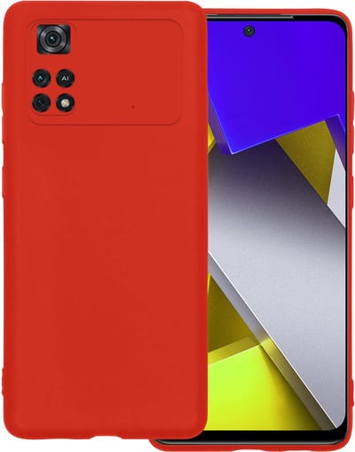 Hoesje Geschikt voor Xiaomi Poco X4 Pro 5G - Sterk & Shockproof - Hoes Cover - Siliconen Case - Rood