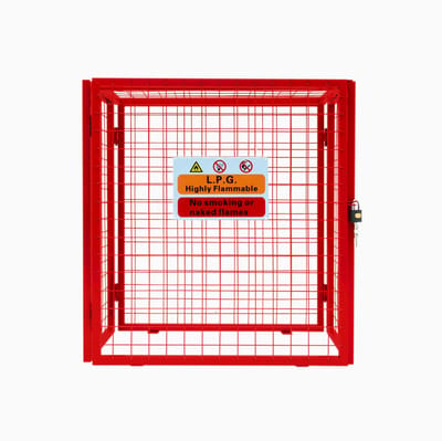 Opvouwbare gaas opslagkooi gasflessen - rood - 90x80x43cm - 2x19kg