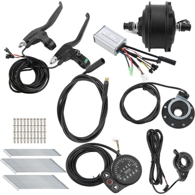 Kit de Conversion Vélo Électrique Moteur de Moyeu 36V 250W avec Compteur d'Affichage KT900S pour Roue 27.5in 12G Front-wheel drive gray