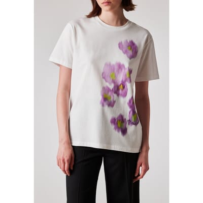 Paul Smith Womens Floral & Logo T-shirt White Maat: S | Tops Outlet | Dames | Paars