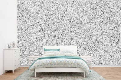 Behang - Fotobehang Graniet - Zwart - Wit - Patroon - Grijs - Breedte 320 cm x hoogte 240 cm