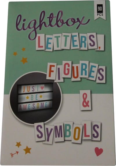 AM/63 - Lightbox Letters - Set - 90 pc - Lightbox letters - Figures - Symbols - 90 stuks - 65x40mm - gekleurd - Figuren - Symbolen - Letterbox Letters