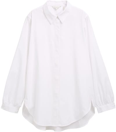 Tom Tailor - Losvallende overhemdblouse - Maat 34 - White